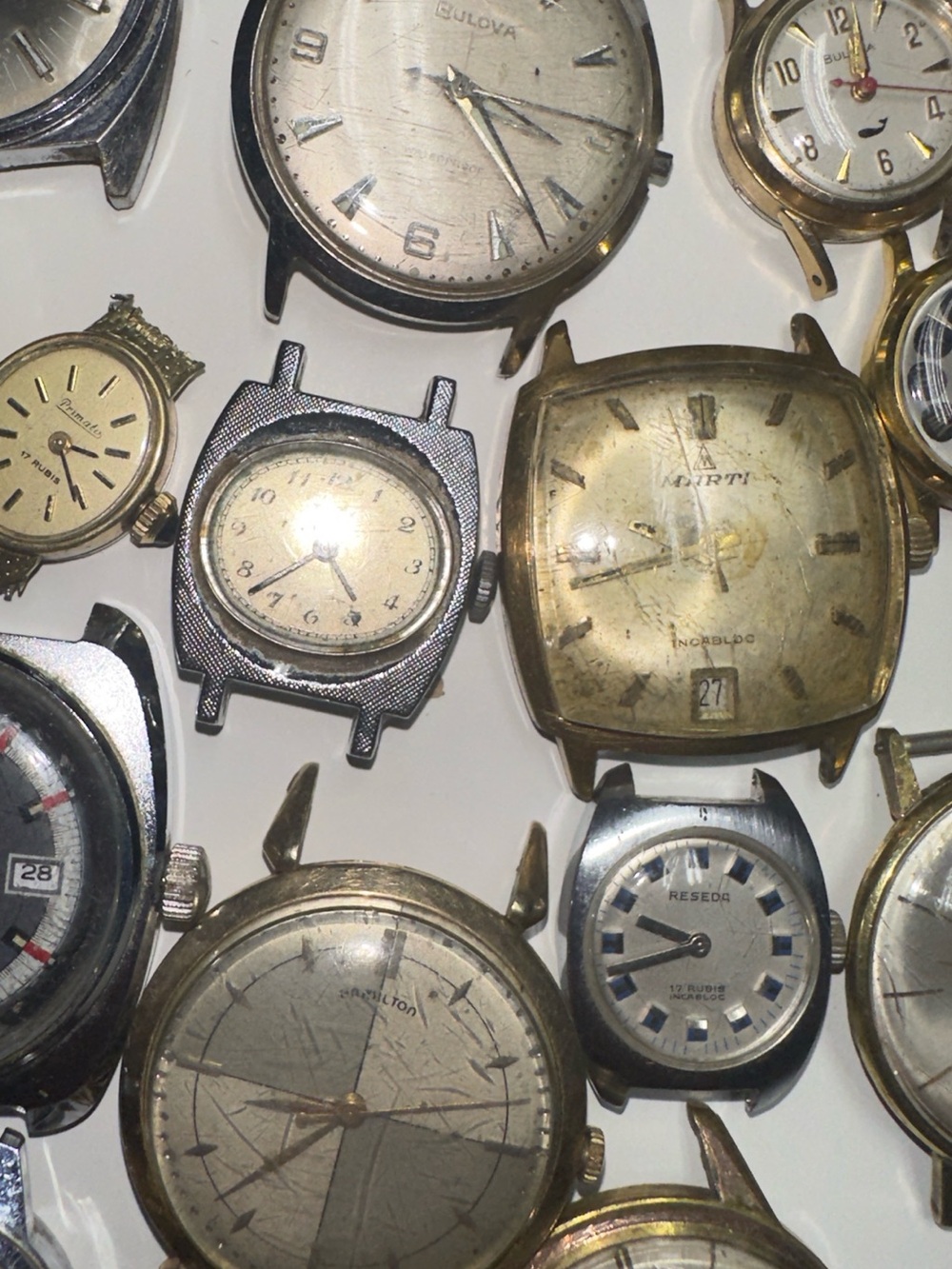 Vintage Mechanical Watch Lot Bulova, Hamilton, Restorer Repair Parts - Picture 5 of 13